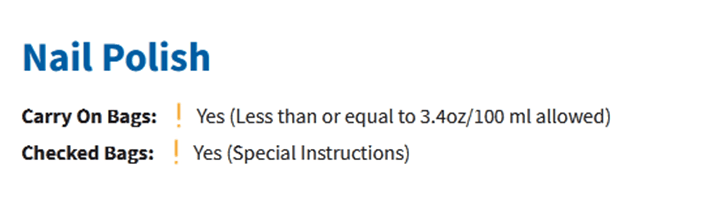 ¿Puedes llevar esmalte de uñas en tu equipaje de mano o facturado?
