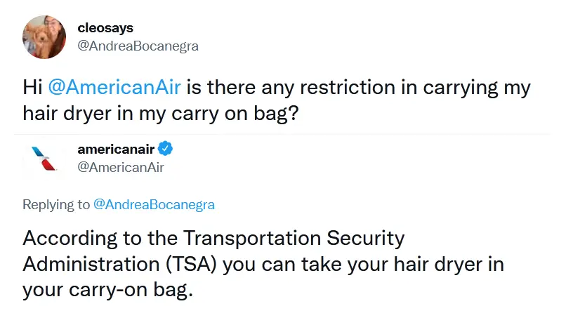 ¿Puedes llevar un secador de pelo en un avión? reglas de la TSA