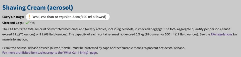 ¿Se puede llevar crema de afeitar en un avión? reglas de la TSA