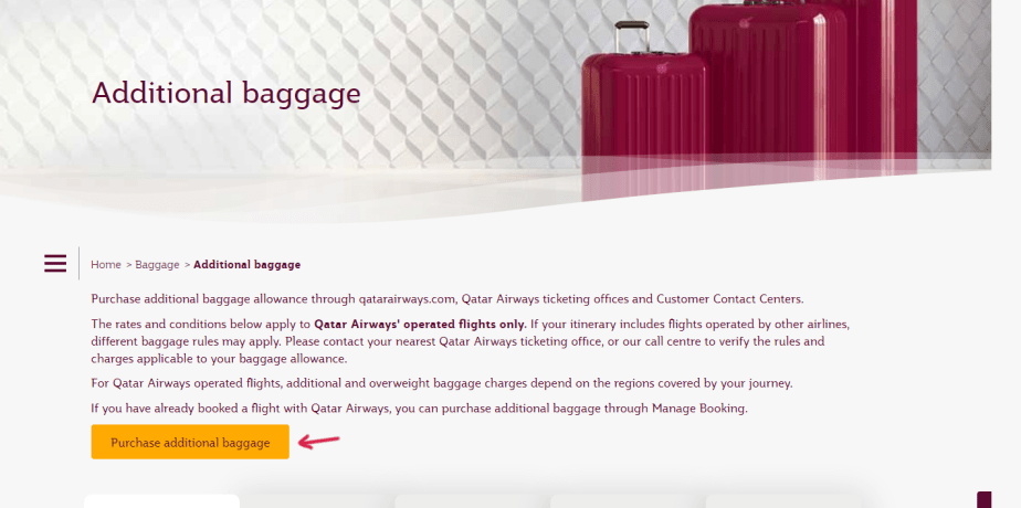 ¿Puedo comprar equipaje adicional con Qatar Airways?