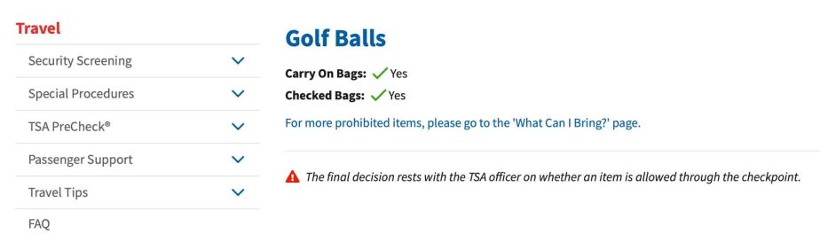 ¿Puedes llevar pelotas de golf en un avión? 2024