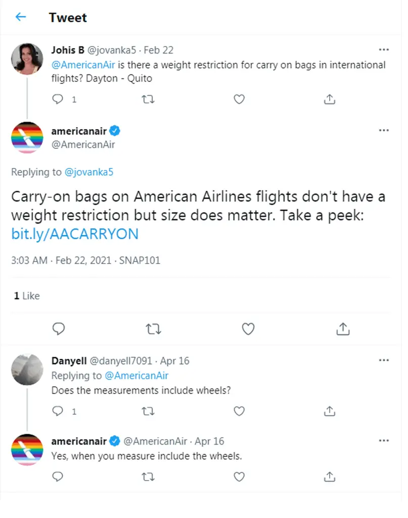 ¿Qué tan estricto es el tamaño del equipaje de mano de American Airlines? 2024