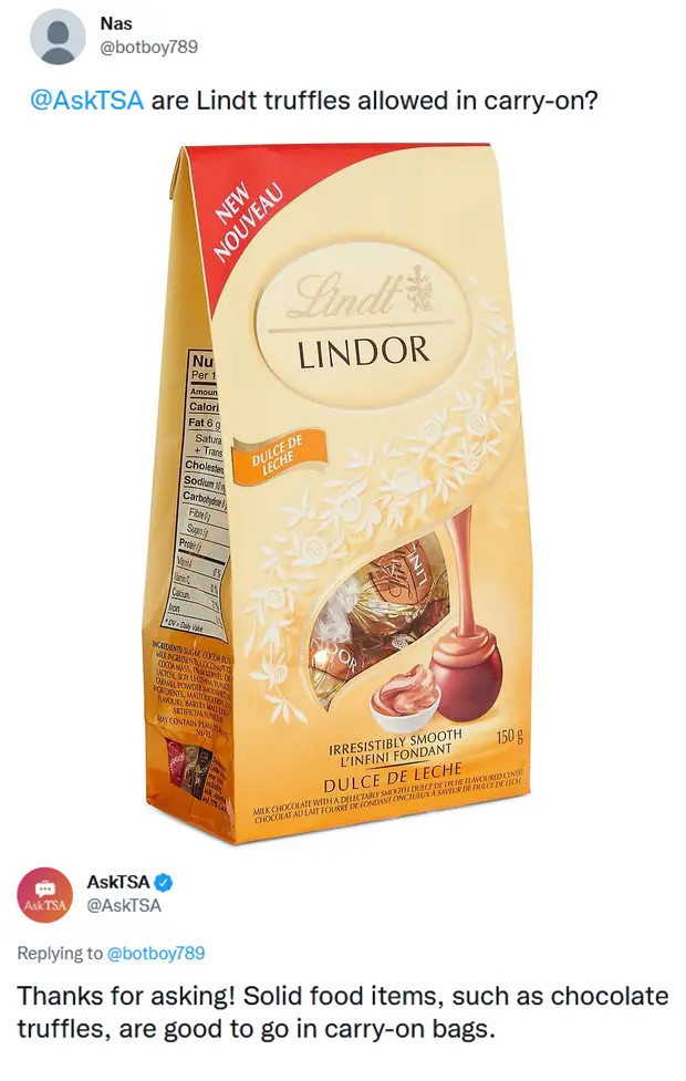 ¿Puedes llevar chocolate en un avión? Reglas de la TSA 2024 ¿Puedes llevar chocolate en un avión? Reglas de la TSA 2024
