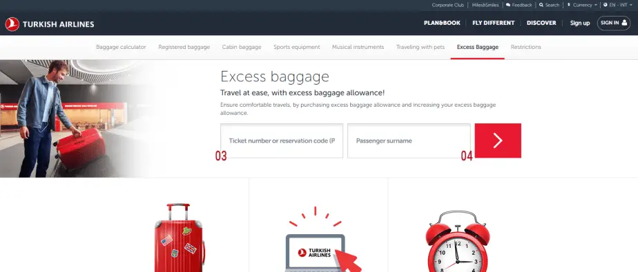 ¿Puedo comprar equipaje extra en Turkish Airlines?