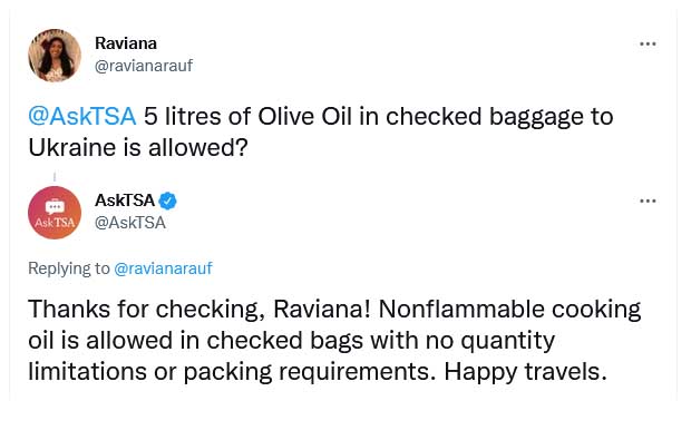 ¿Se puede llevar aceite de oliva en un avión? Reglas de la TSA 2024