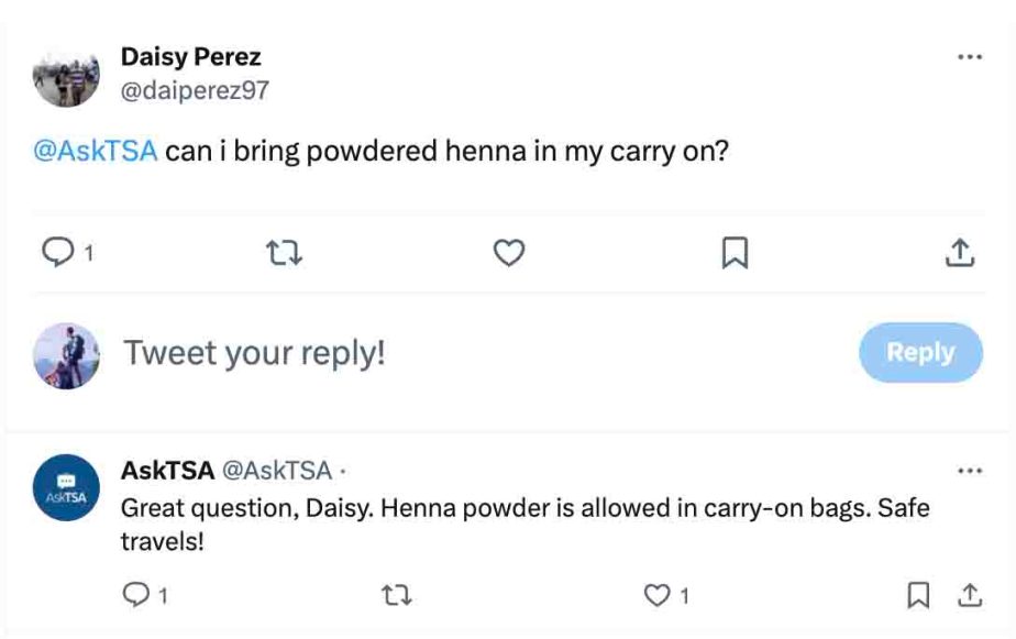 ¿Puedes llevar henna en un avión? reglas de la TSA