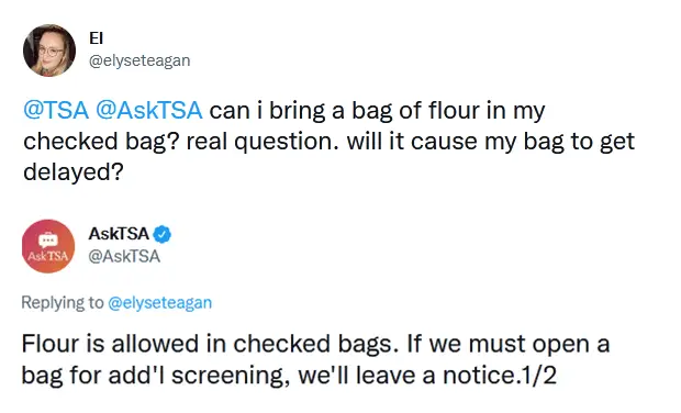 ¿Puedes llevar harina en un avión? Reglas de la TSA 2024