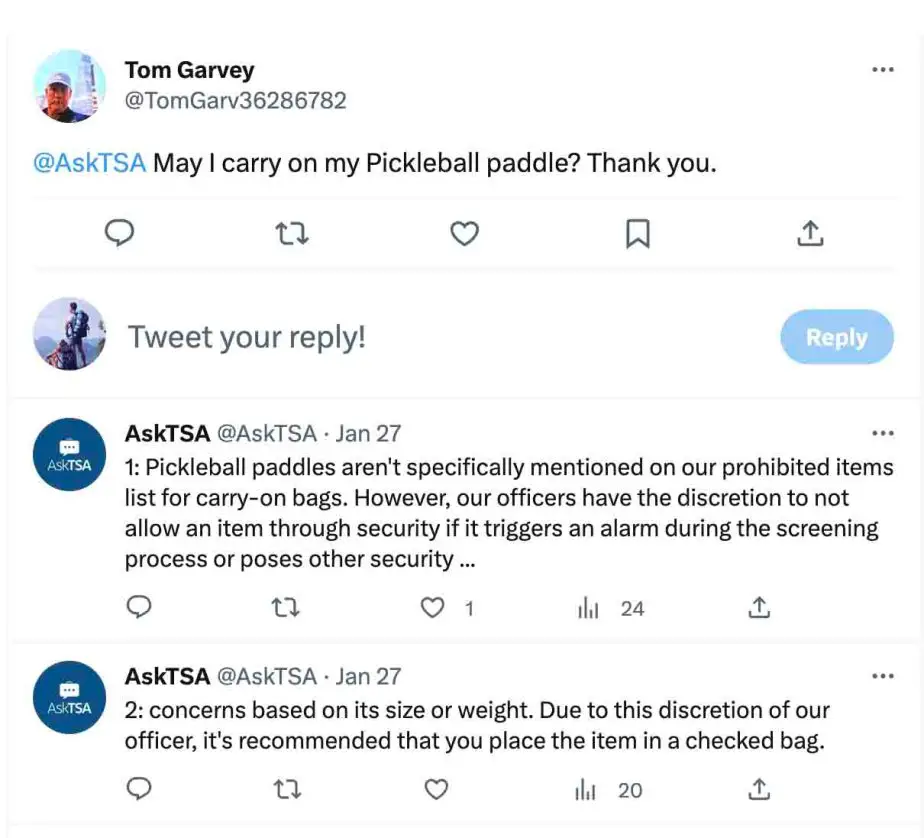 ¿Puedes llevar una paleta PickleBall en un avión? 2024