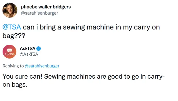 ¿Se puede llevar una máquina de coser en un avión? 2024