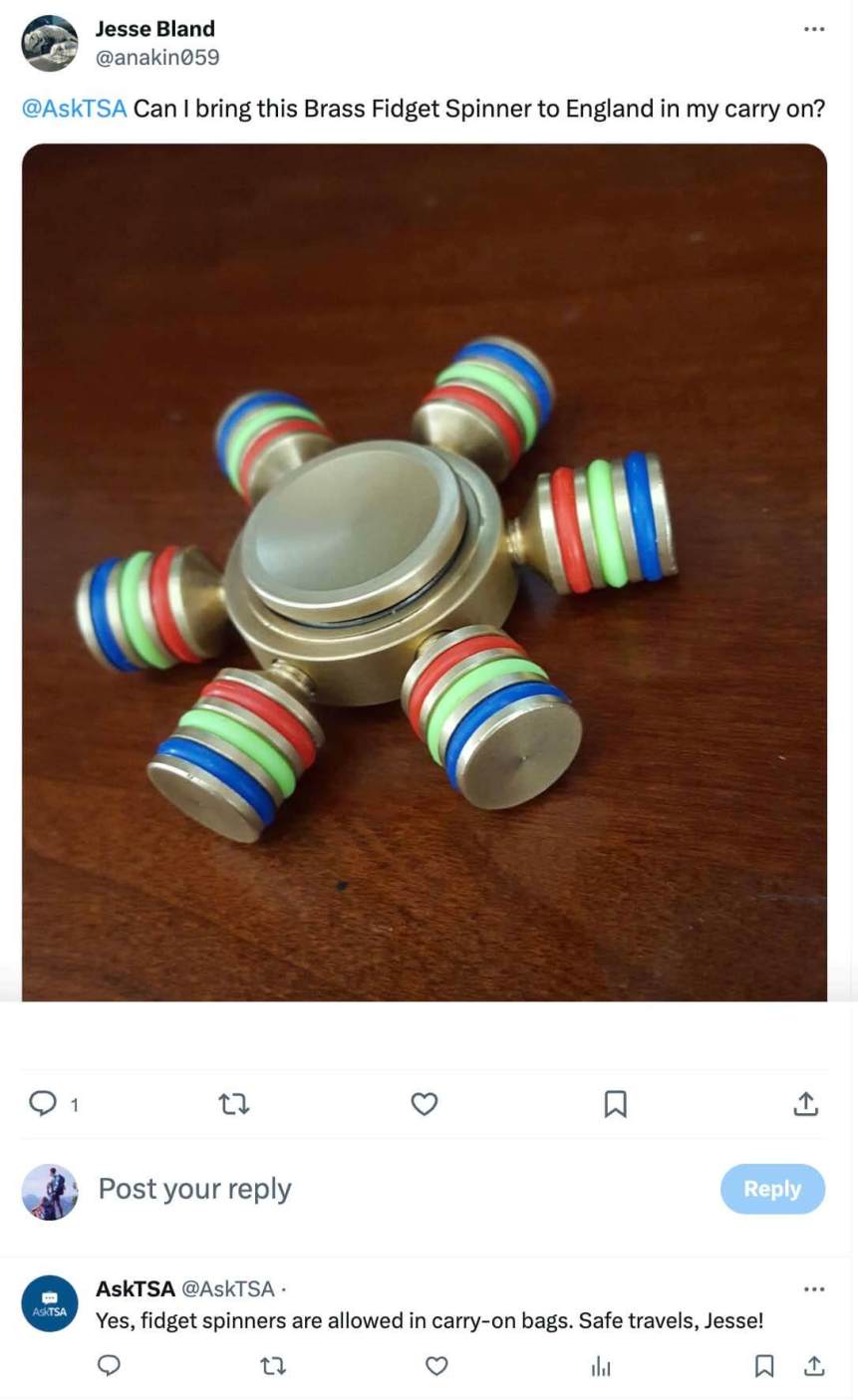 ¿Puedes llevar fidget spinners en un avión? 2024