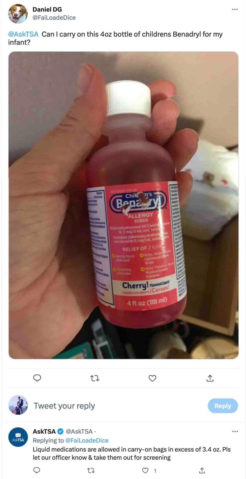 ¿Puedes llevar Benadryl en un avión? 2024