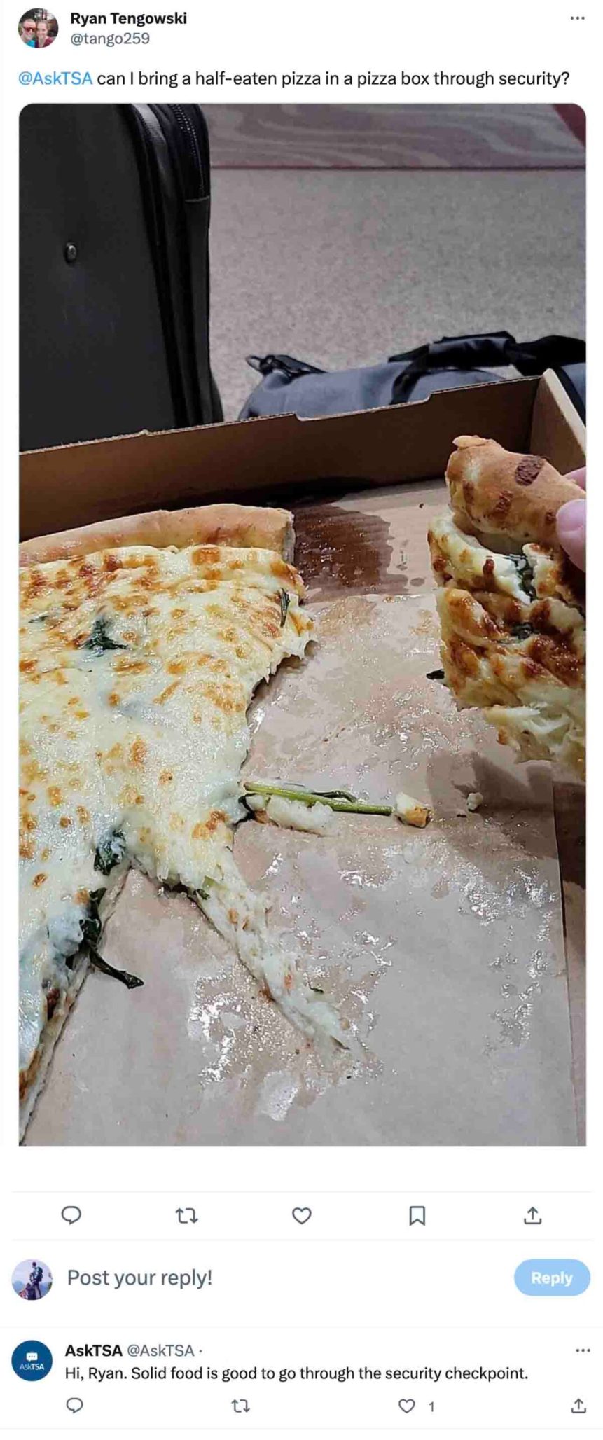 ¿Puedes traer pizza a través de la TSA? (Instrucciones detalladas)