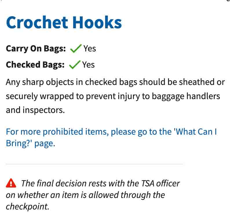 ¿Puedes llevar agujas de crochet en un avión? 2024
