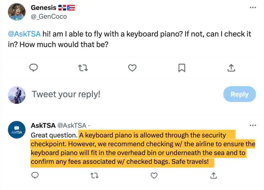 ¿Puedo llevar un teclado de piano en el avión?