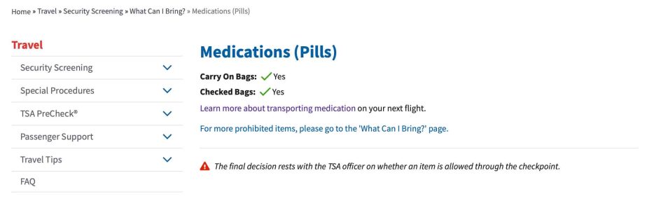 ¿Se podrá llevar melatonina en un avión en 2024? reglas de la TSA
