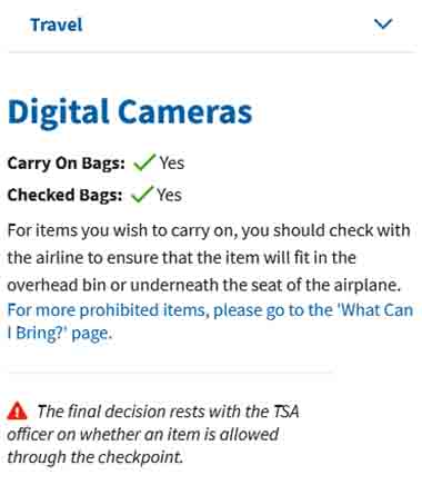 ¿Se podrá llevar una cámara en un avión en 2024? reglas de la TSA