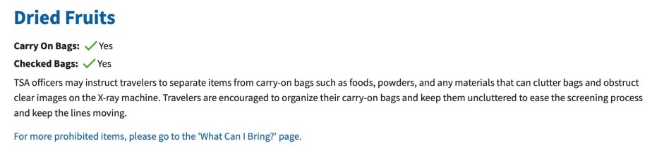 ¿Se pueden llevar frutos secos en un avión? Reglas de la TSA 2024